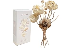 JEAR PEAN Reed Diffuser Sticks Set, Natural Paper Material, Flower Diffusers for Home Bathroom and Bedroom Decor, 12Pcs Exquisite Box