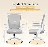 nasPaluro Ergonomic Computer Desk Chair with Flip-up Armrests Grey view 9