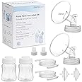 Momstouch Pump Parts Compatible with Spectra S1/S2/9 Plus, Not Original Accessories, Full Set Replacements Include 24mm Flange, Duckbill Valve, Backflow Protector, Tubing and Bottle