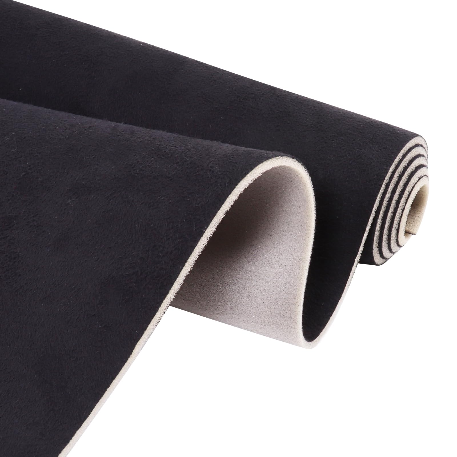 View 1 of ***USED AND CUT INTO*** 30" x 60" Autos Suede Headliner Fabric with Foam Backing Material Replacement Upholstery for Car Truck Marine RV Interior Roof Liner Fabric Repair Black