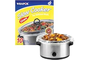 WRAPOK Slow Cooker Liners, Large Sizes Disposable Cooking Bag, Fits 4-8 QT Pot Easy to Clean Plastic Bag,BPA Free(10Bags)