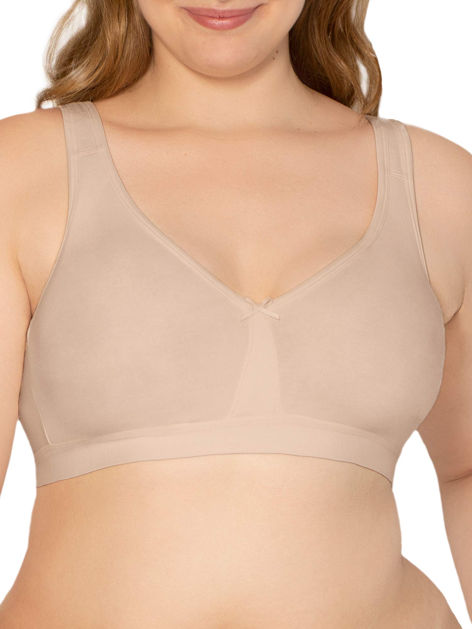 Fit For Me By Fruit of the Loom Women's Plus Size Cotton Unlined Underwire Bra-Pinch-Free Straps - Side and Back Smoothing