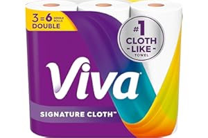 Viva Signature Cloth Paper Towels, Choose-A-Sheet Size, 3 Double Rolls, 86 Sheets per Roll (Packaging May Vary)