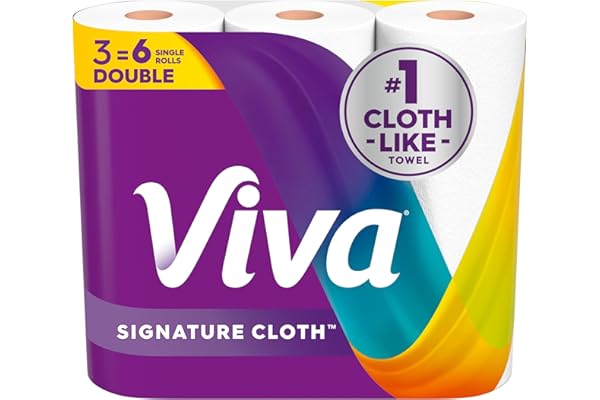 Viva Signature Cloth Paper Towels, Choose-A-Sheet Size, 3 Double Rolls, 86 Sheets per Roll (Packaging May Vary)