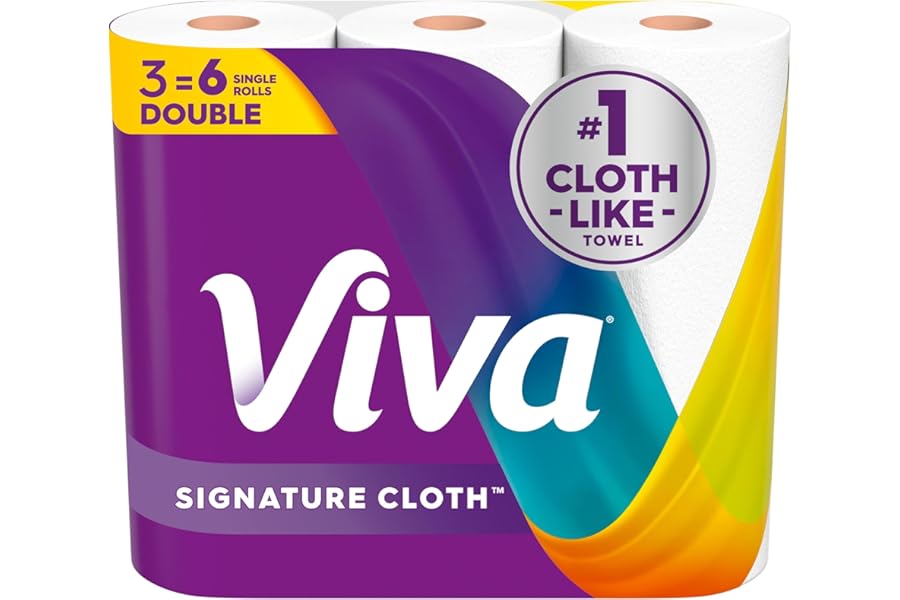 Viva Signature Cloth Paper Towels, Choose-A-Sheet Size, 3 Double Rolls, 86 Sheets per Roll (Packaging May Vary)
