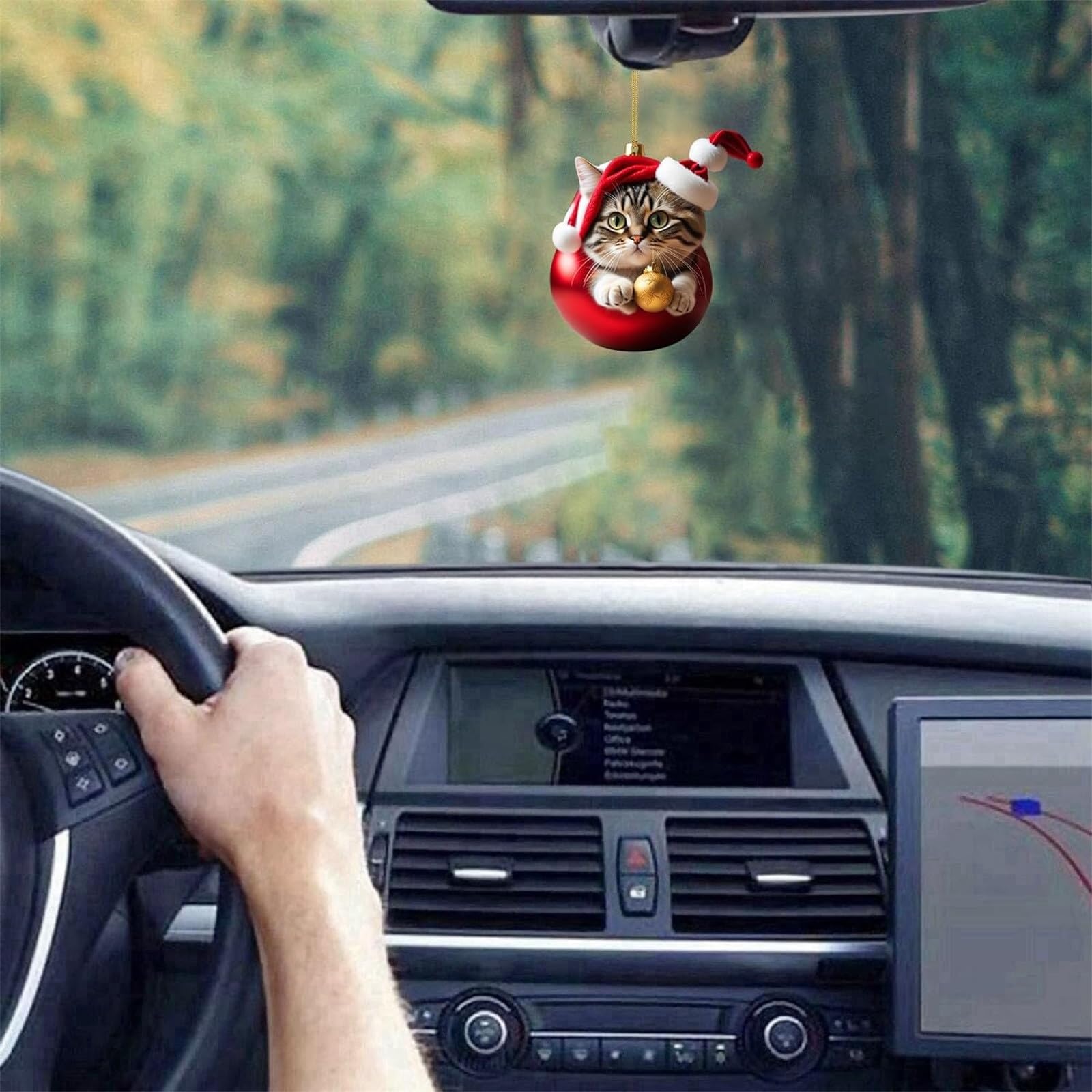 Cats Christmas Tree Decorations Ornaments, 2D Hanging Acrylic Funny Cats Ornaments Christmas Decor Winter Wonderland Decor, Christmas Decorations Party Supplies