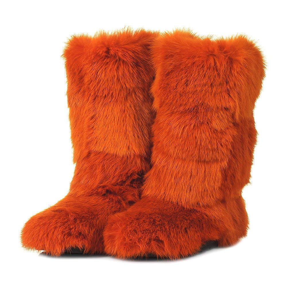 rabbit fur boots