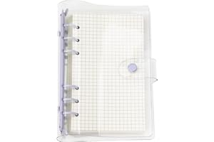 A6 A5 6-Holes Colorful PVC Cover Personal Organizer with Snap Button Closure File Folder for Loose Leaf Sheet Notebook (A6 mi