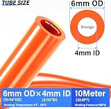 TAILONZ PNEUMATIC 6mm PU Air Hose 10m Orange 1 MPa BP 4/7 BSP Kit view 2