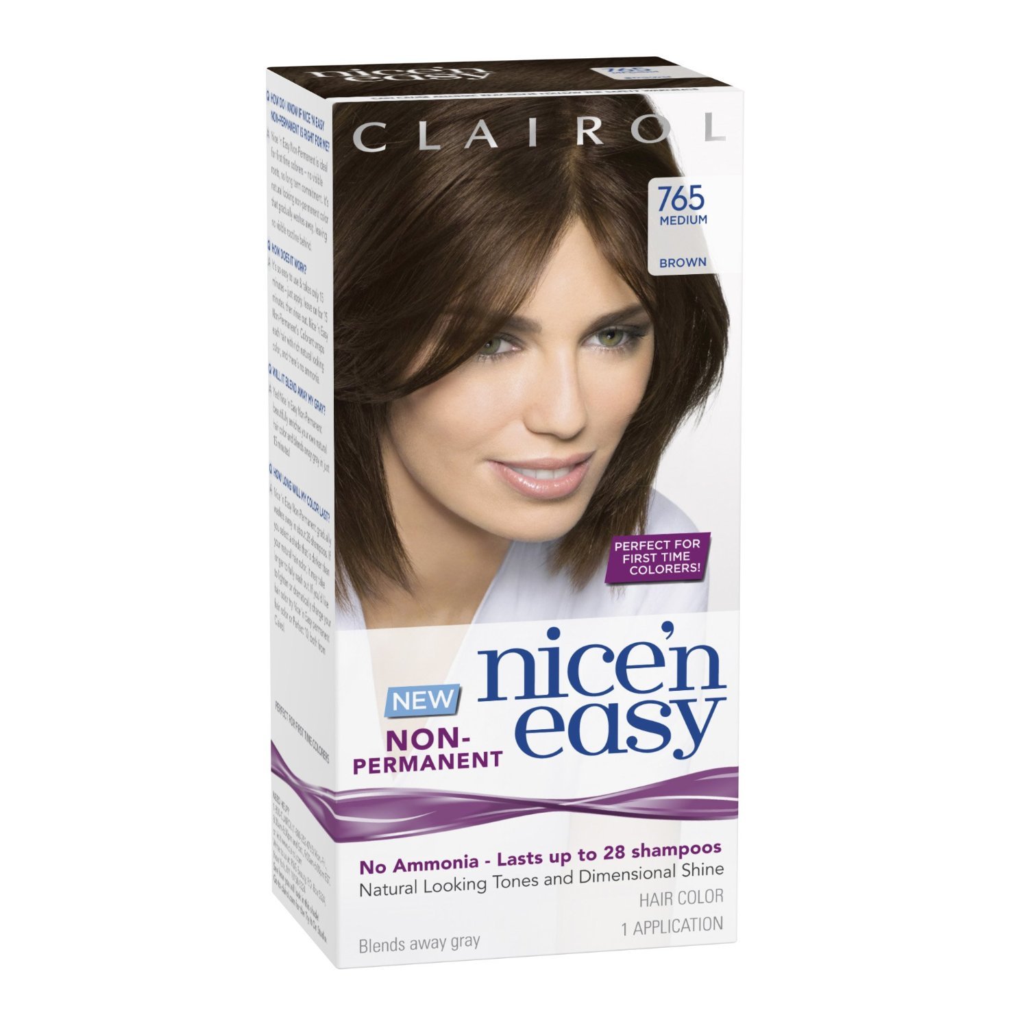 Buy Clairol Nice N Easy Non Permanent Hair Color 765 Medium Brown
