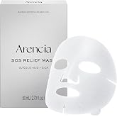 ARENCIA Glycolic Acid Pore Care Sheet Mask, SOS Relief Mask with Centella Complex, Sebum-Absorbing &amp; Texture-Smoothing Care for Oily, Congested Skin, 4 Sheets