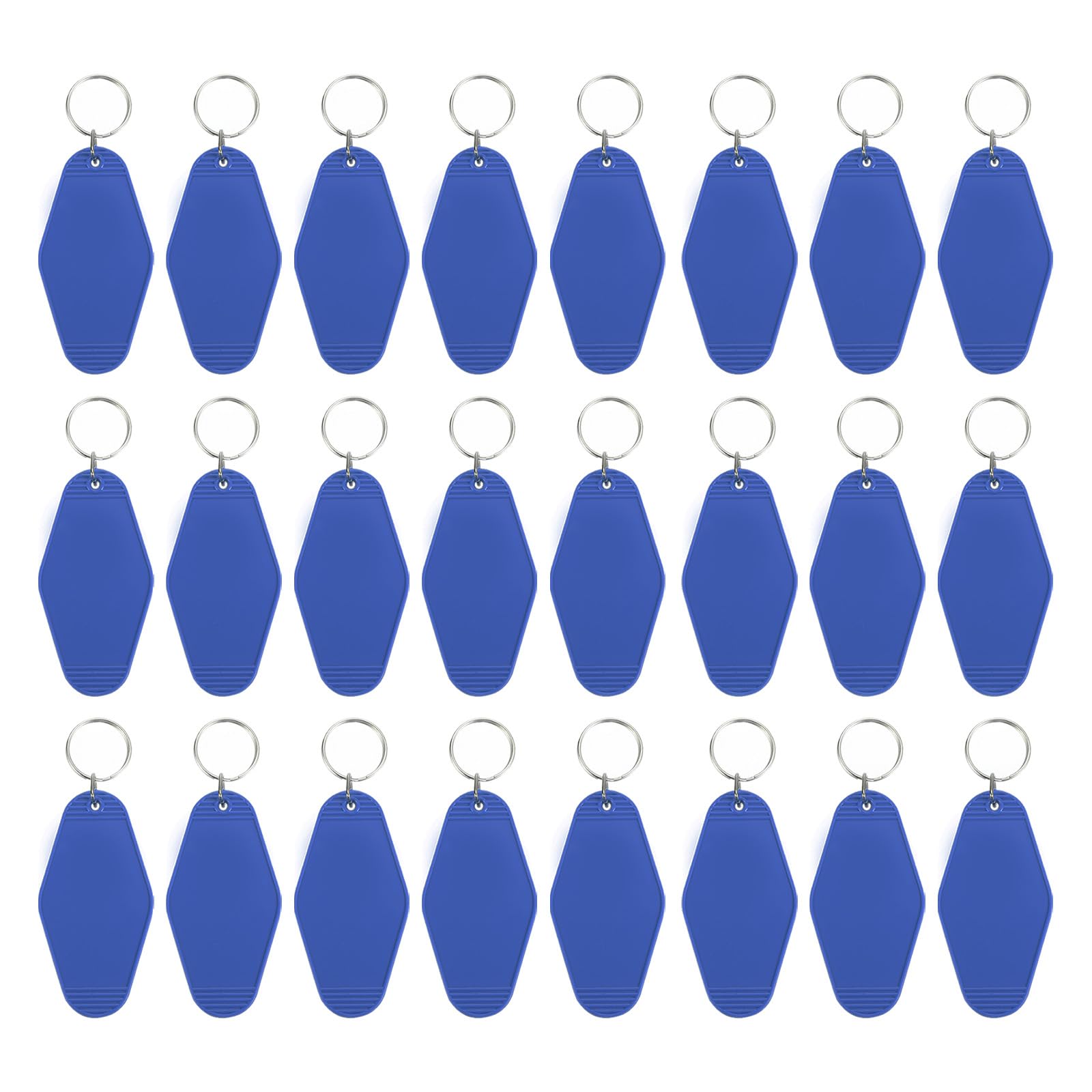 PATIKIL Vintage Motel Keychain, 24 Pack Blank Hotel Keychains Rhombus Retro Key Tag for DIY Crafts Ornament Backpack Luggage Labels Tags, Sapphire Blue