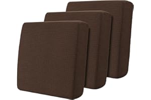 Hokway 3 Piece Individual Couch Cushion Slipcovers Stretch Reversible Cushion Protector Slipcovers Sofa Cushion Protector Covers(Chocolate,Small-3PC)