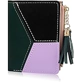 FuninCrea Ladies Zipper Wallet, Small Purse with Metal Snap Button, Leather Wallet for Women with Coin Bag, Multifunction Ladies Bifold Wallets, Credit Card Holder Wallet for Girls (green)