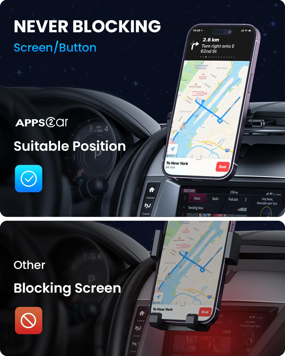 APPS2Car for Magsafe CD Player Phone Mount [17 Strong Magnets] Magnetic CD Phone Holder for Car Hands-Free Car Mount Compatible with iPhone 17 16 15 14 13 12 Pro Max Mini Plus MagSafe Case All Phones