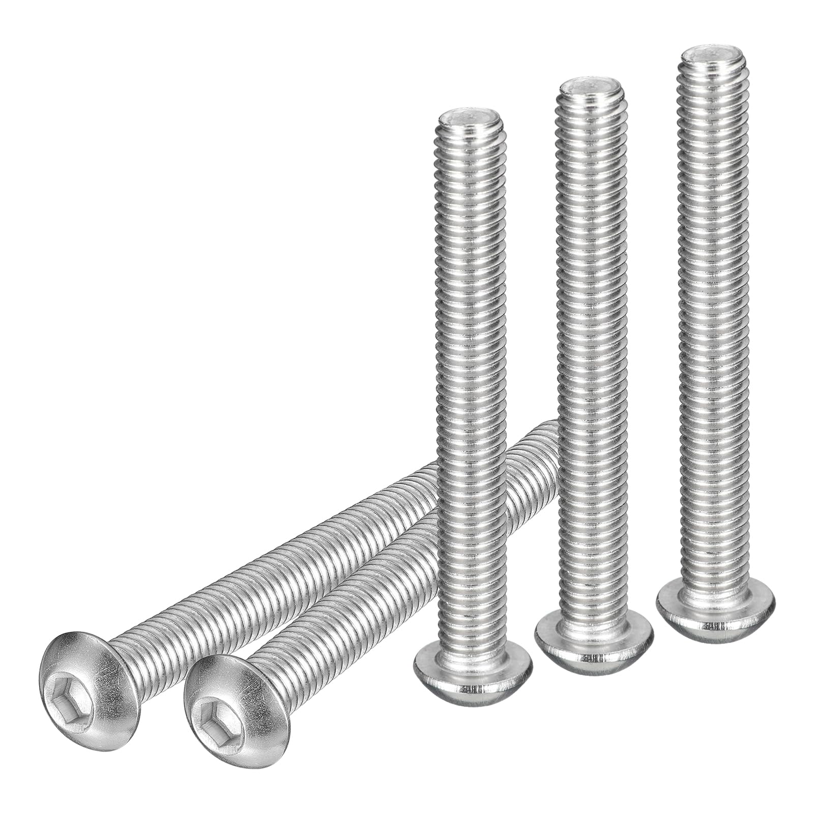 DTGN M8-1.25x65mm Button Head Socket Cap Screws - 6Pack - Good for Machine - 304 Stainless Steel 18/8 - Hex Drive Full Thread Fasteners — image 1