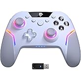 EasySMX X20 Wireless PC Controller with 4 Back Paddles, Hall Joysticks, Dual-Mode Triggers, 1000Hz Polling, RGB, 1000mAh – Bluetooth/USB Gaming Controller for PC/Switch/Steam/Android