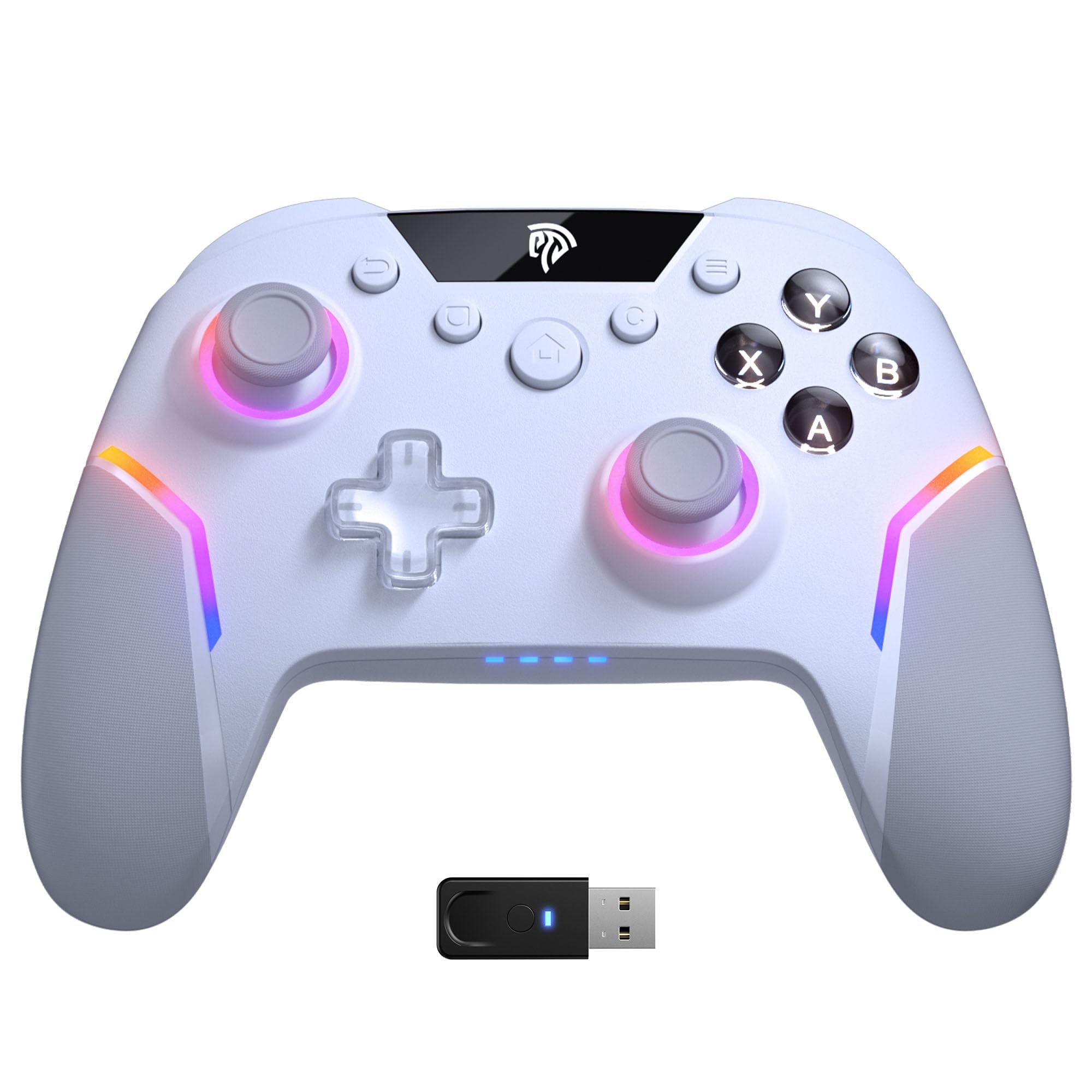 EasySMX X20 Wireless PC Controller with 4 Back Paddles, Hall Joysticks, Dual-Mode Triggers, 1000Hz Polling, RGB, 1000mAh – Bluetooth/USB Gaming Controller for PC/Switch/Steam/Android