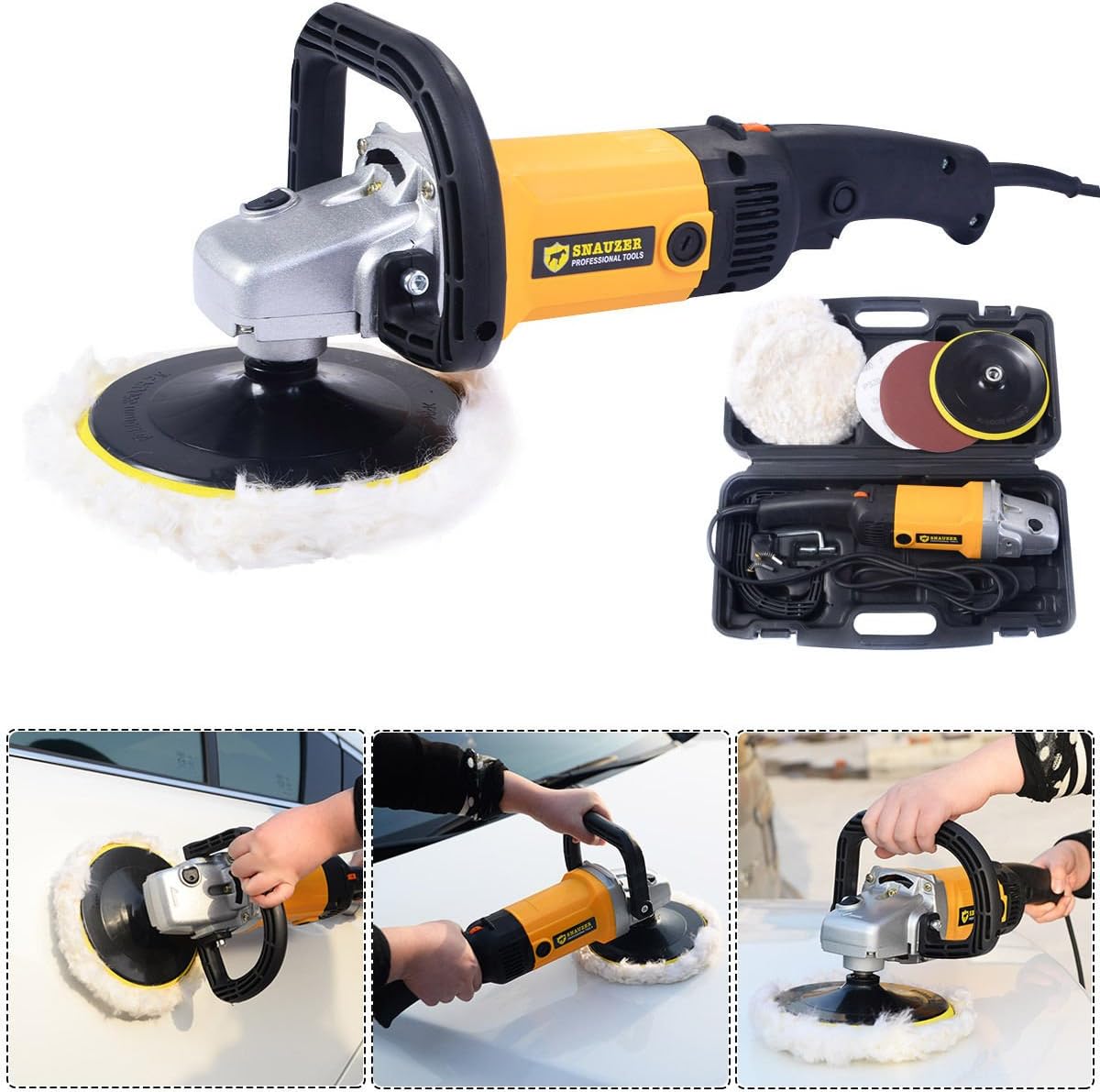 New 7" Electric 6 Variable Speed Car Polisher Buffer Waxer