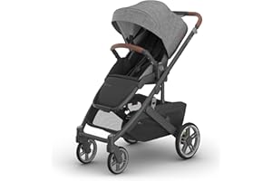 UPPAbaby Cruz V3 Stroller - from Birth + Car Seat Compatible - Full-Size, Reversible Seat - Infant Insert, Bug and Rain Shields Included - Greyson (Charcoal Mélange/Carbon Frame/Saddle Leather)