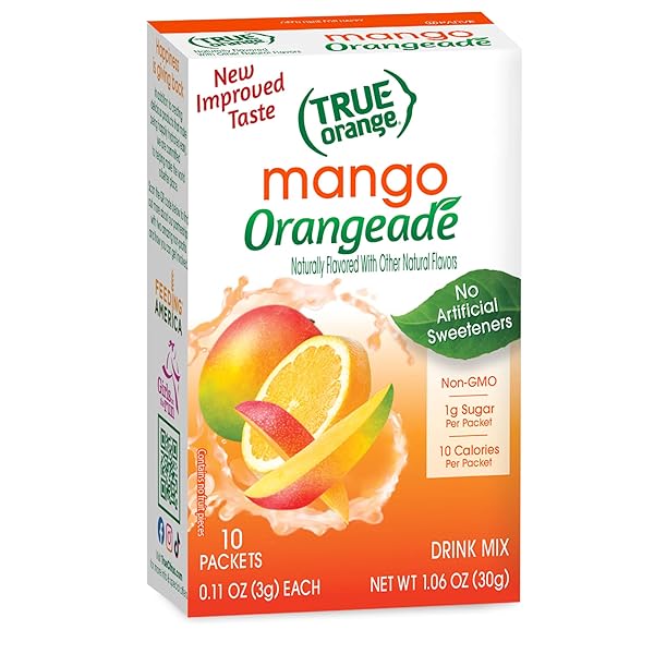 TRUE ORANGE, MANGO ORANGE DRINK MIX, 10-COUNT (PACK OF 4)