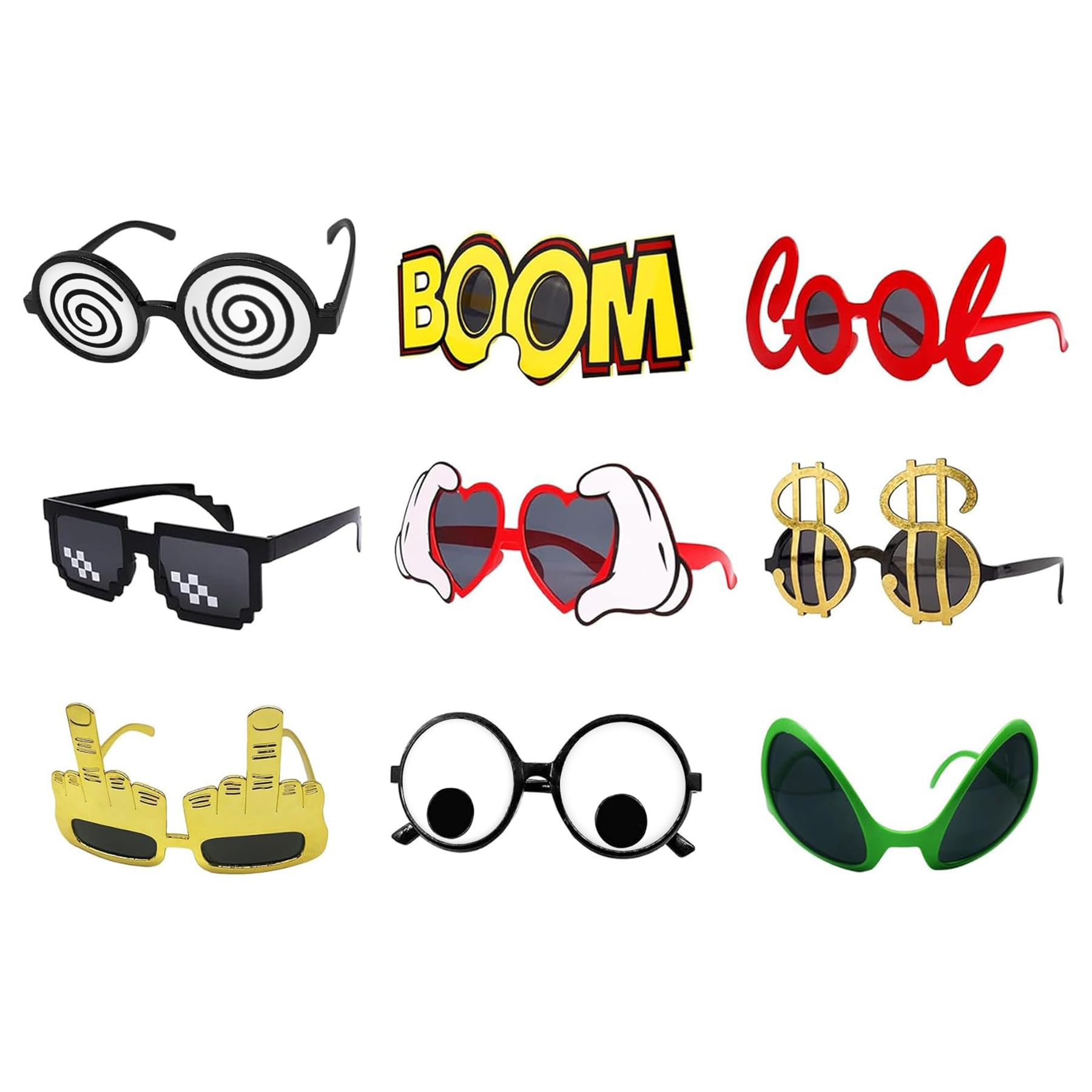 Photo 1 of ZAKVOOR 10 Pairs Funny Party Glasses, Novelty Summer Hawaiian Sunglasses for Adult Kids Party Favors, Beach Themed Party, Photo Booth Props Supplies