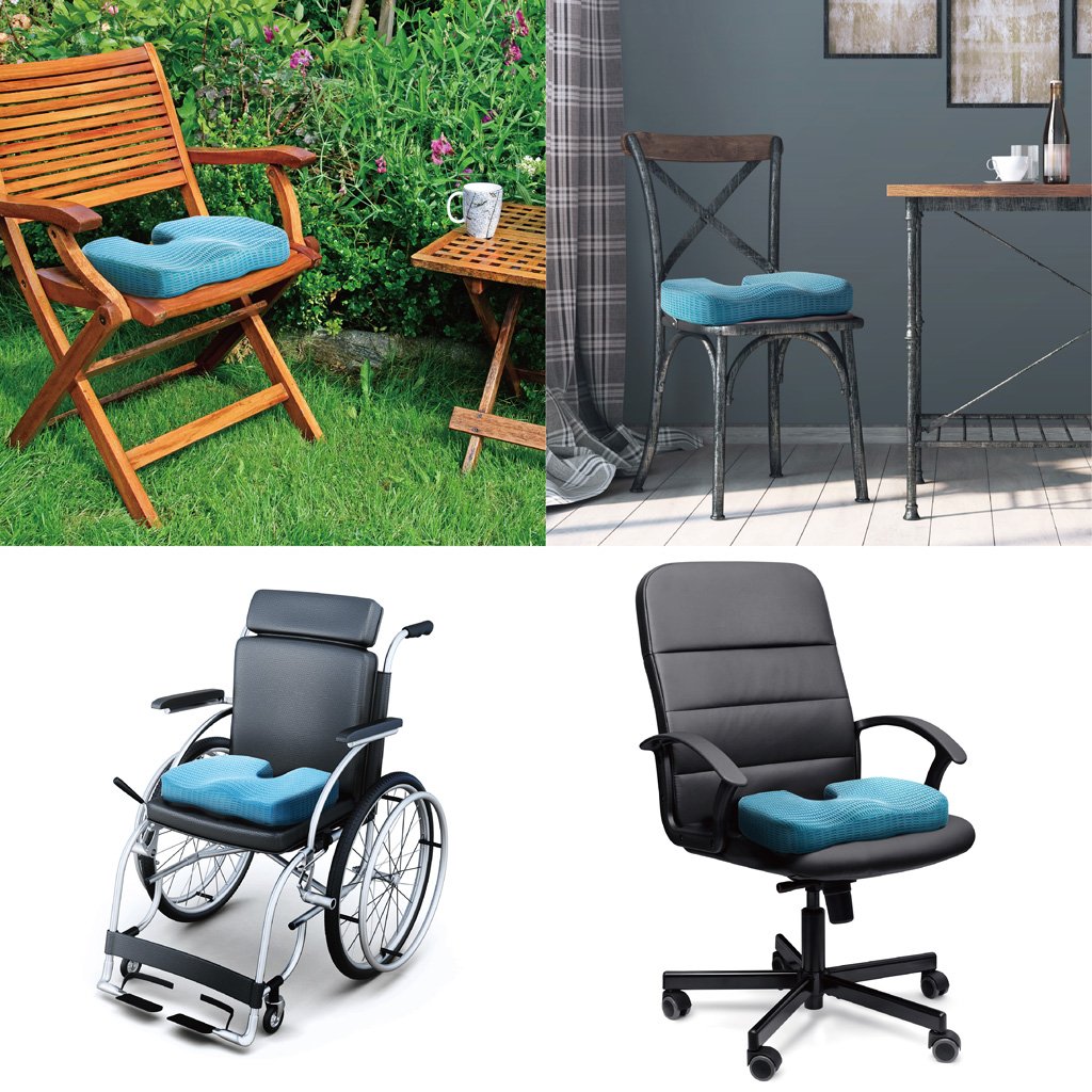 ChiroDoc Coccyx Seat Cushion with UltraCool Mesh Cover & Ergonomic Orthopedic Memory Foam - Perfect For Coccyx & Tailbone Pain Relief (Sciatica) - Reduce Lower Back Pain From Sitting All Day