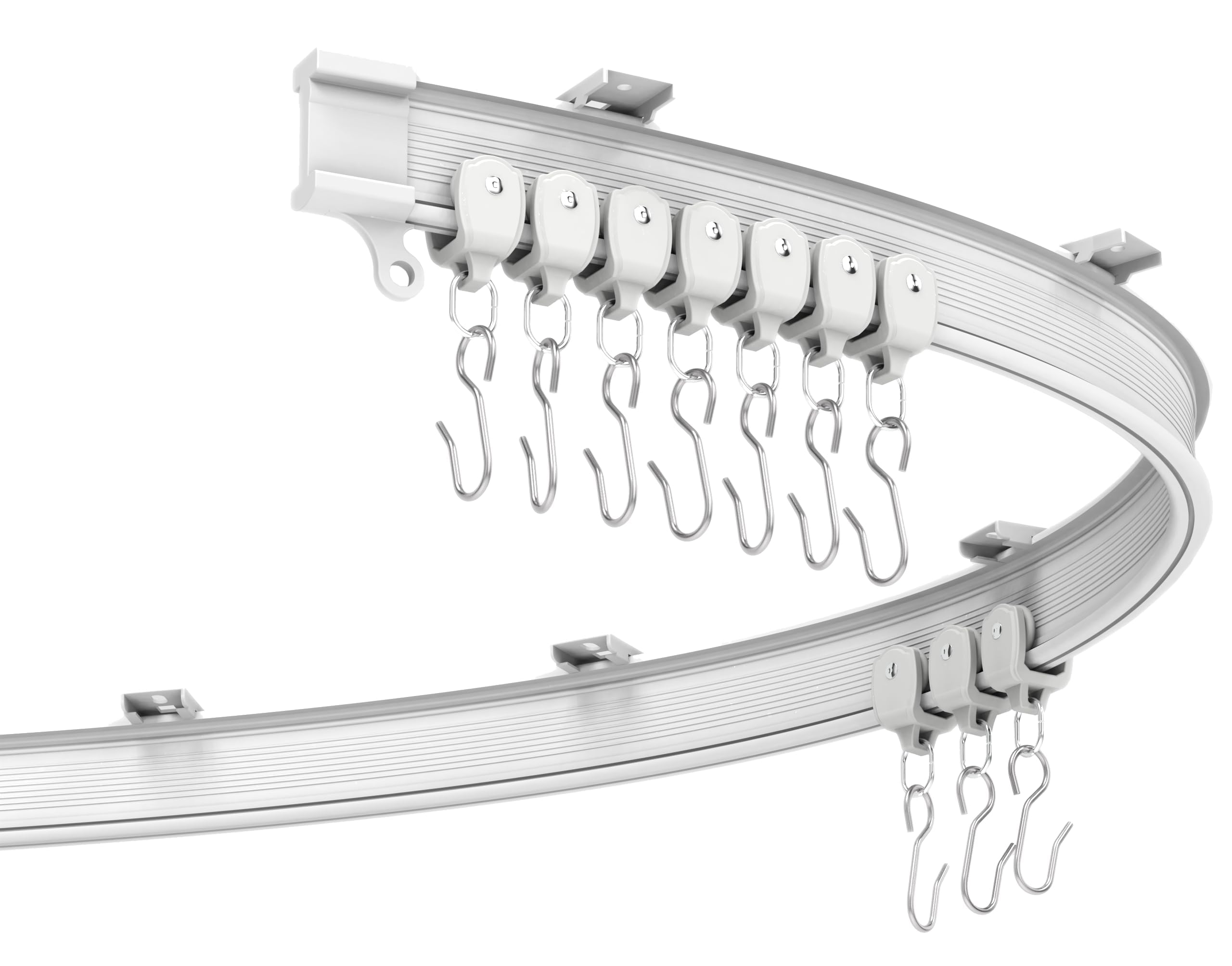 Curtain Rail Ceiling Curtain Track Bendable Flexible Curtain Rails and Fittings for Room Divider,Bay Window,Oval Shower,Bathroom Window,RV Rail, Shower Corner, Hospital Privacy System (3M/10FT)