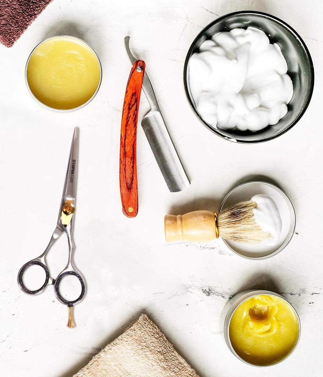 Professional Barber/Salon Razor Edge Hair Cutting Scissors/Shears (6 ½ Inch, Forged) with Fine Adjustable Tension Screw - Detachable Finger Rest - Japanese Stainless Steel - by Utopia Care : Beauty