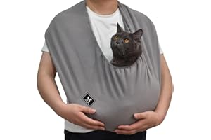 PAWPUBBY Cat Sling Carrier Critter Cuddler – Indoor Cozy Pet Sling for Cats, Kittens & Small Dogs, Soft Hands Free Cuddle Bag for Snuggling at Home with Cat and Kitty (Dark Gray, Medium)