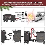 BUBUQE Electric Train Set Alloy Locomotive Lights Smoke Tracks 51in Oval view 3