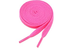 BCB Wear Flat Shoelaces 5/16" Wide Solid Color Strings for Athletic Sneakers Boots & Shoes - 27"-72" Length Shoe Laces