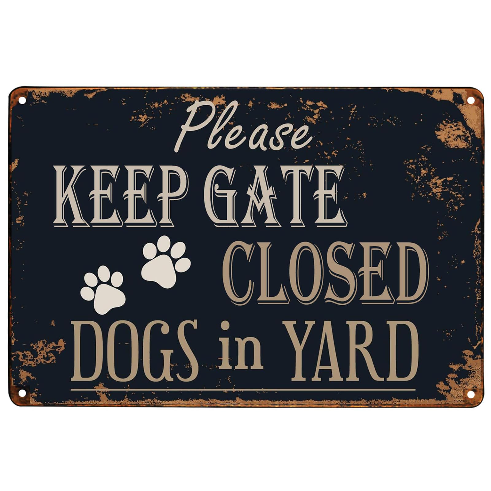 Monifith Please Keep Gate Closed Dogs in Yard Reto Vintage Metal Tin Signs for Lawn Garden Yard Signs 8X12Inch
