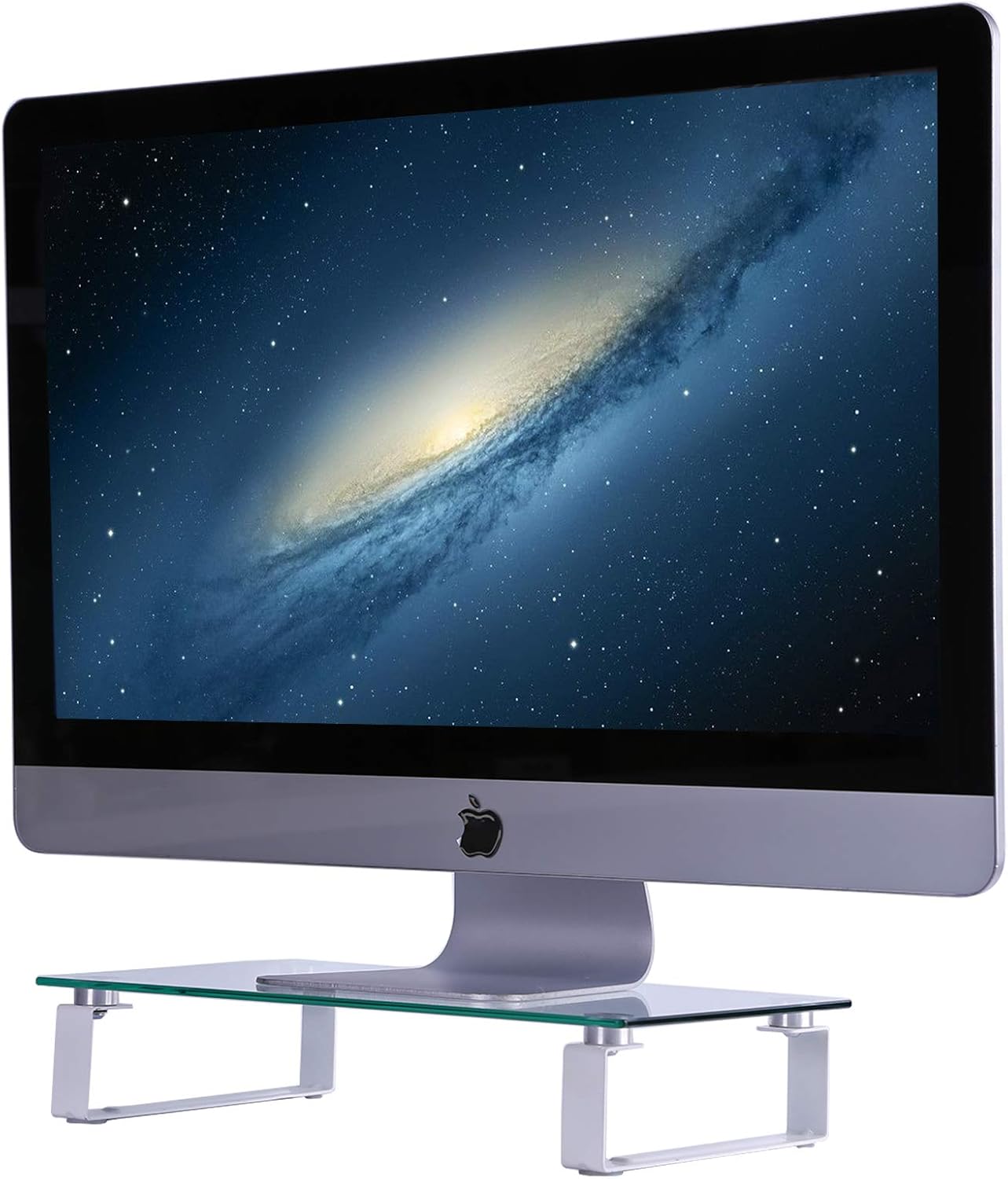 Clear Glass Monitor Stand Computer Desktop Riser, Tempered