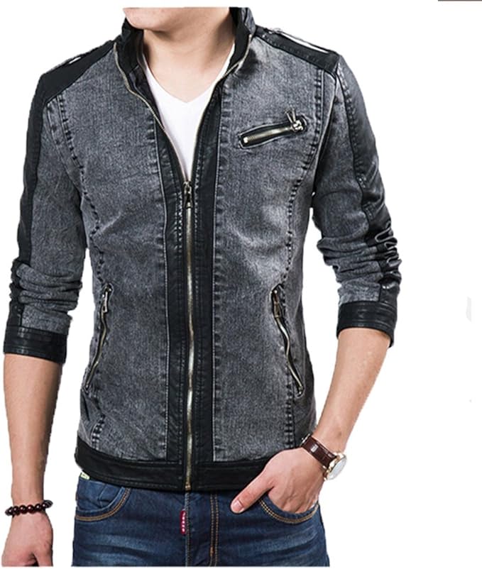 Amazon Co Jp Jk メンズ ジャケット ジャン デニム ライダース バイク ウェア 防寒 レザー 3シーズン 春 秋 冬 ブラック 3xl 服 ファッション小物