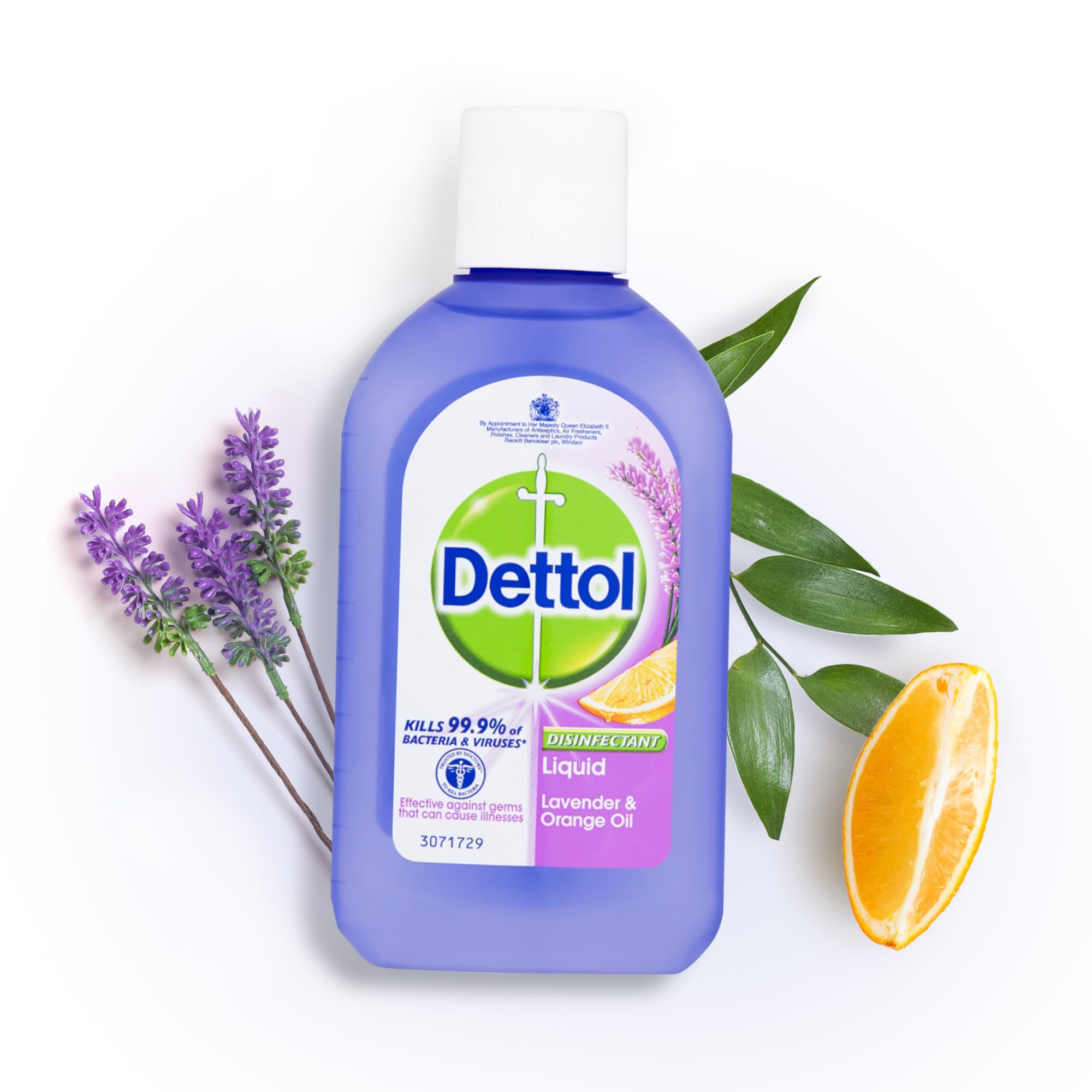 Dettol, Disinfectant Liquid, Lavender and Orange Oil, 500ml, Multipurpose, Non-bleach formula, Kills 99.9 Percent of Bacteria
