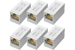FGB 10Gbps Cat7 RJ45 Shielded Ethernet Coupler, Extender Adapter Female to Female RJ45 Connector, 6-Pack