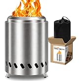 Radd Keep Tabletop Fire Pit, 6-Inch Smokeless Firepit for Wood &amp; Pellets | 2.15 lb smokeless fire pit portable design, Integrated bottom stand, Removable ash pan, Carry bag included, Outdoor use only