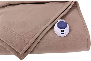 SoftHeat - Twin Micro-Fleece Heated Blanket - Luxuriously Warm & Soft Electric Blanket, Patented Low-Voltage Technology (Beige, Twin)