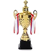 Fasmov Large Trophy Cup for Custom Trophy Keepsake, Gold Award for Sports, Tournaments, Competitions, 14.5 inches