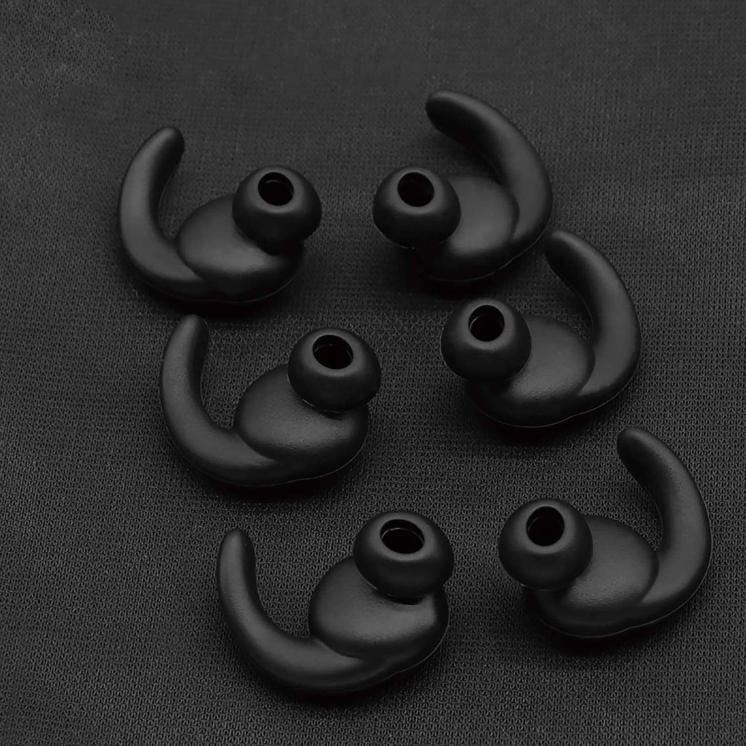 Photo 1 of 3 Pairs (S/M/L) Replacement Anti-Slip Silicone Eartips Earbuds Ear Tips Buds Eargels Compatible for Synchros Reflect BT Sports Wireless in-Ear Earphones (Black)