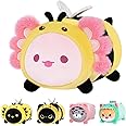 Mewaii Cute Axolotl Bee Plush Pillow, Kawaii Plushies Axolotl Stuffed Toy, Axolotl Plushies with Bee Outfit Costume, Soft Squishy Birthday Gifts for Kids & Teens (8 Inch)