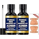 Toenail Fungus Treatment Extra Strength: 25% Undecylenic Acid & Tea Tree Oil - Repairs Yellow Thick Brittle Toe and Fingernails - 2 Bottles with 14 Patches