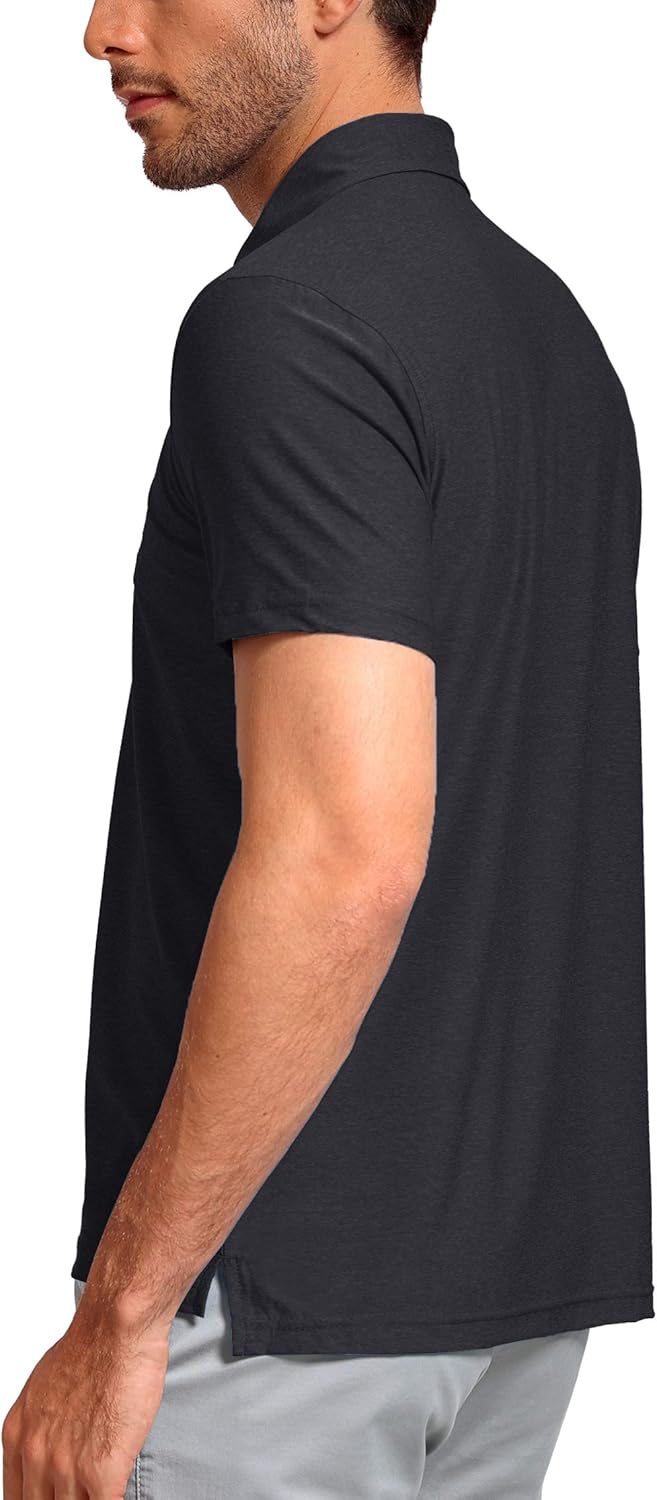 Pudolla Men's Dry Fit Golf Polo Shirts Athletic Short Sleeve Casual Polo Shirts for Men: Clothing