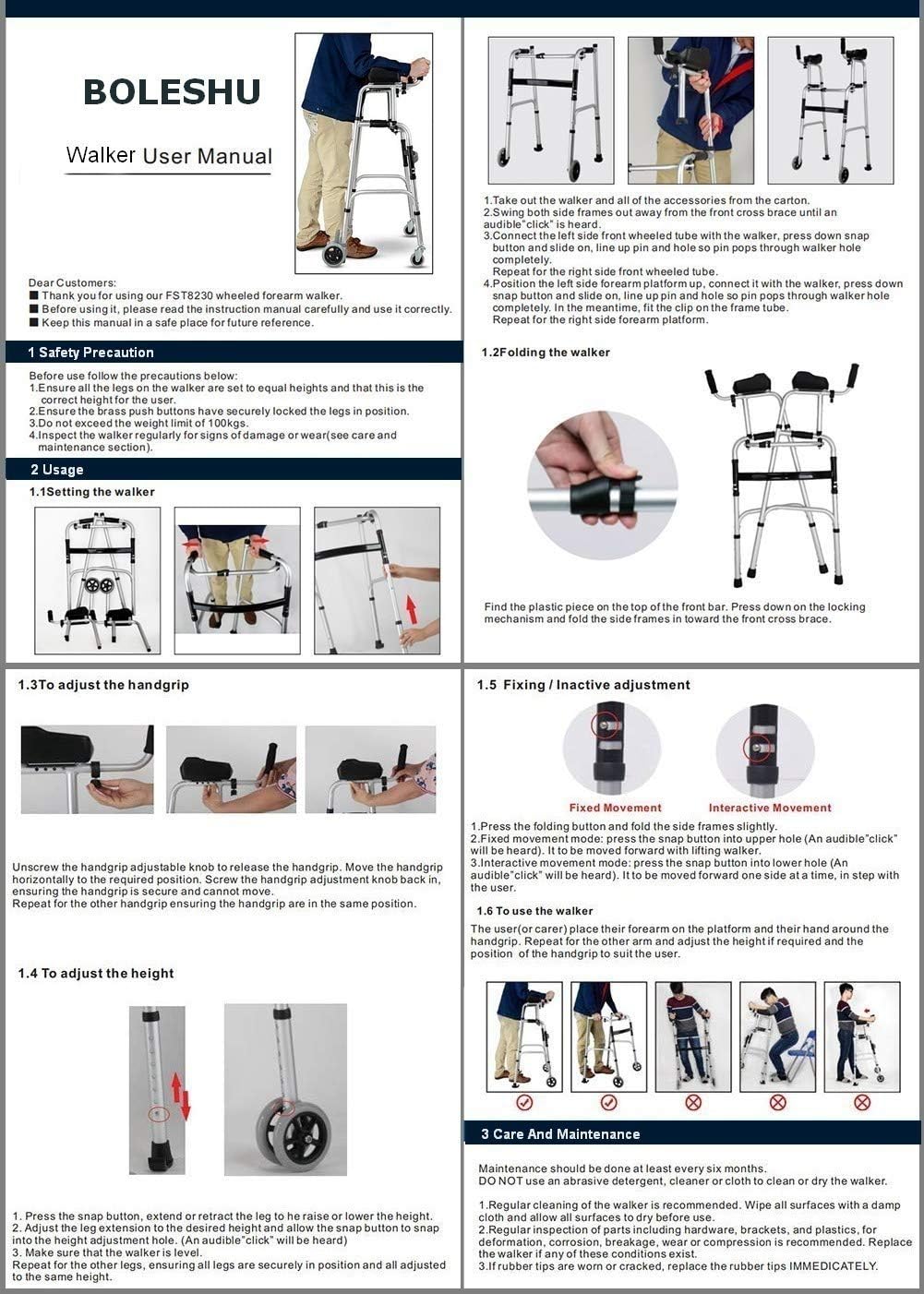 Stand Upright Walkers for Seniors with Seat, Elderly Rollator Walker with Seat and Wheels, Adjustable Walking Aids with Armrest for Disabled Limited Mobility, Foldable 4 Wheels Walkers + Seat + Bag: Health & Personal Care