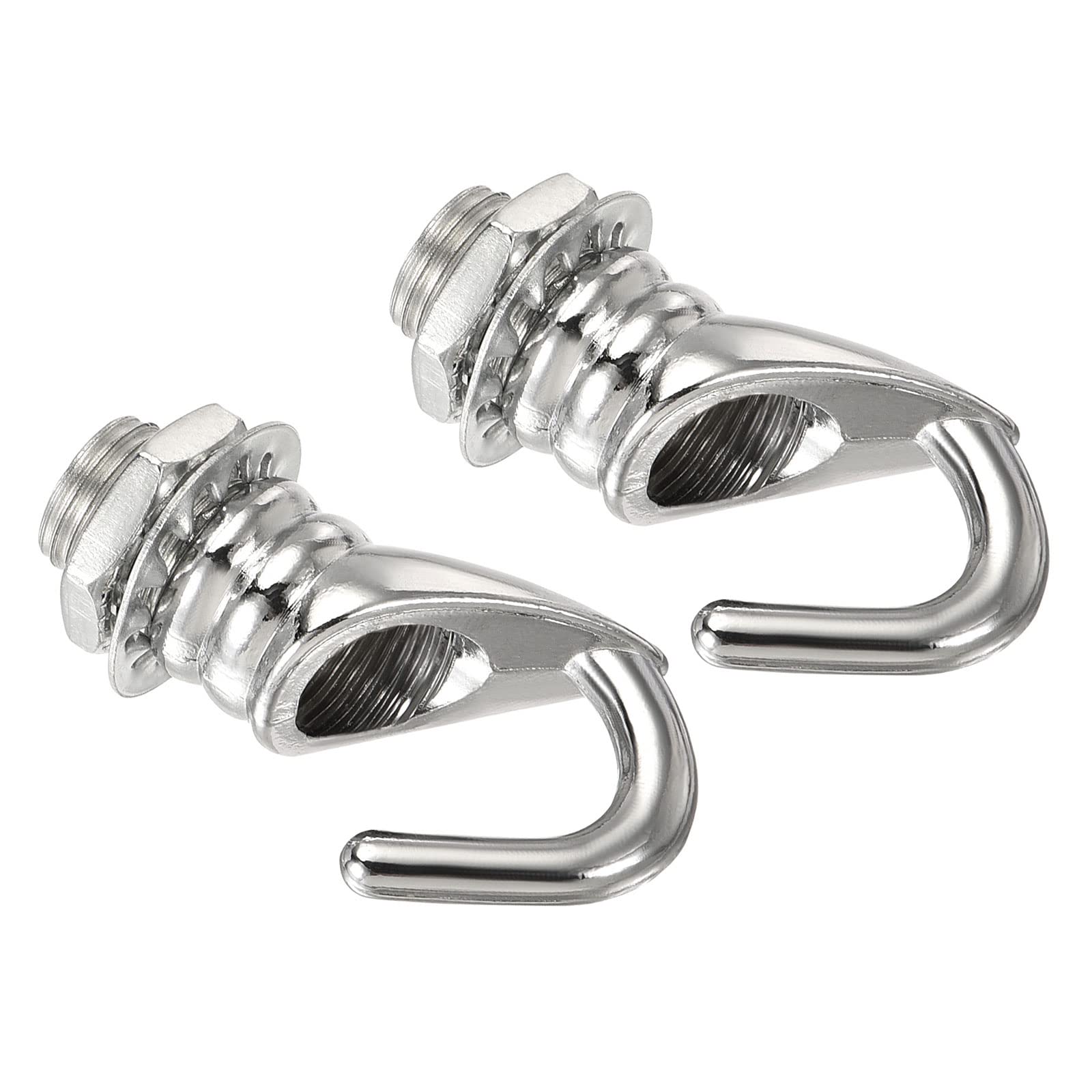 YOKIVE 2 Pcs Alloy M10 Ceiling Hook, Electroplate Pendant Fixtures Hanger | Hanging Chandelier Light, Great for Home (Chrome, 0.91x1.22-Inch)