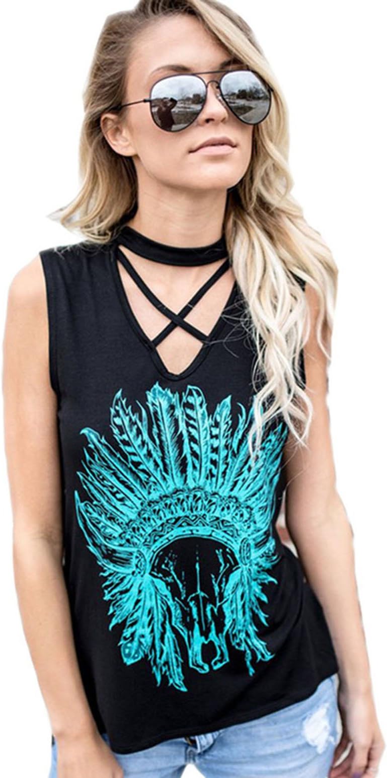 YILE SHU Women Casual Tank Top Solid Color Criss Cross Front V Neck Shirt Flowy Loose Cotton Plus Size Blouse