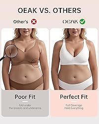 OEAK Womens Deep V Bras Wireless Comfortable Bra