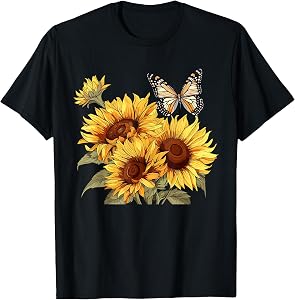 Sunflower and Butterfly T-Shirt