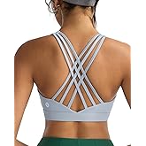 RUNNING GIRL Sports Bras for Women,High Impact Criss Cross Back Molded Cup Running Bra with Sewn in Pads